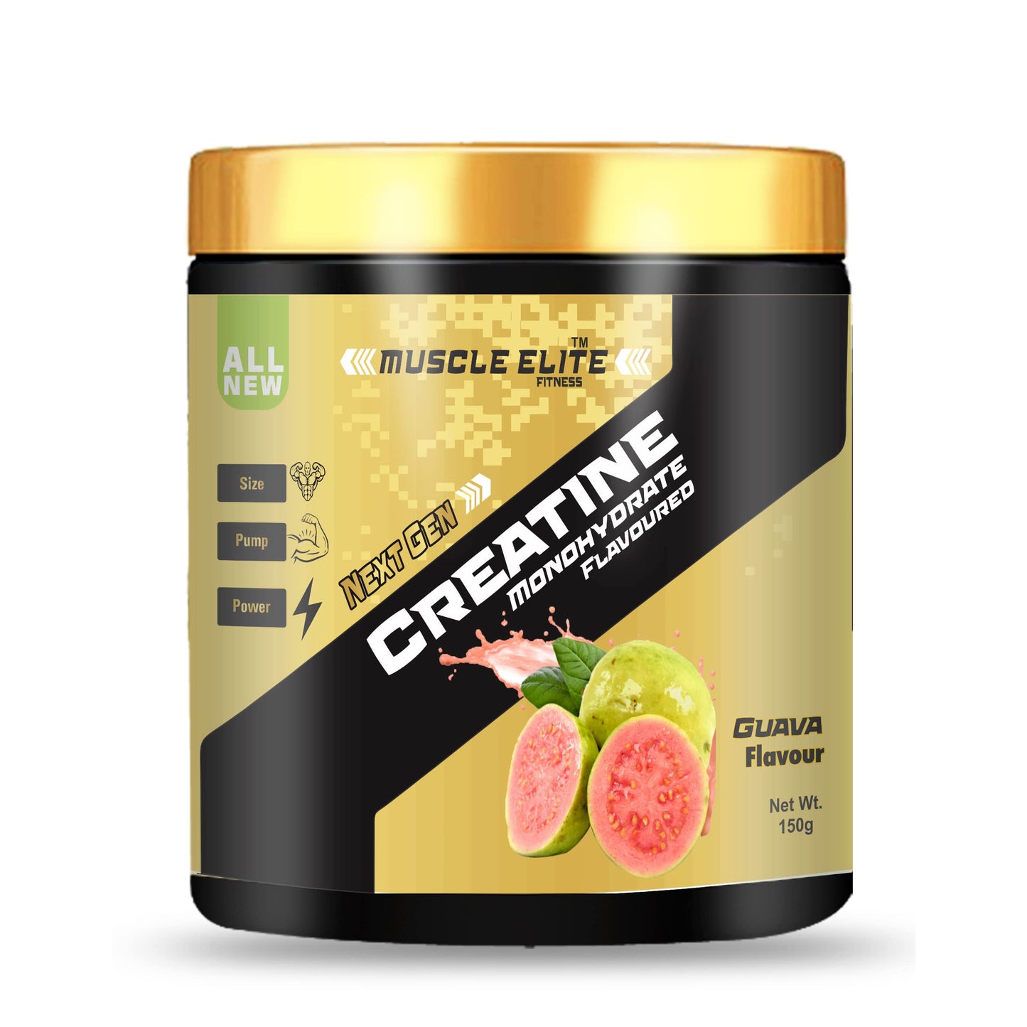 Muscle Elite Fitness Creatine Monohydrate Powder | Supplement For Lean Muscle Growth | Creatine Powder for Workout | New Generation Gym Supplement for Men & Women [50 Servings, Guava] Free Shaker