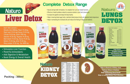 MEDIWIN LABORATORIES Naturo Liver Detox Syrup - 300ml | Ayurvedic Liver Tonic with Kalmegh, Bhringraj & Kutki | Detoxifies, Improves Digestion & Supports Liver Function