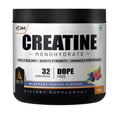 Asitis Nutrition Atom Creatine Monohydrate Powder 100G - 32 Serving| Blue Razz F