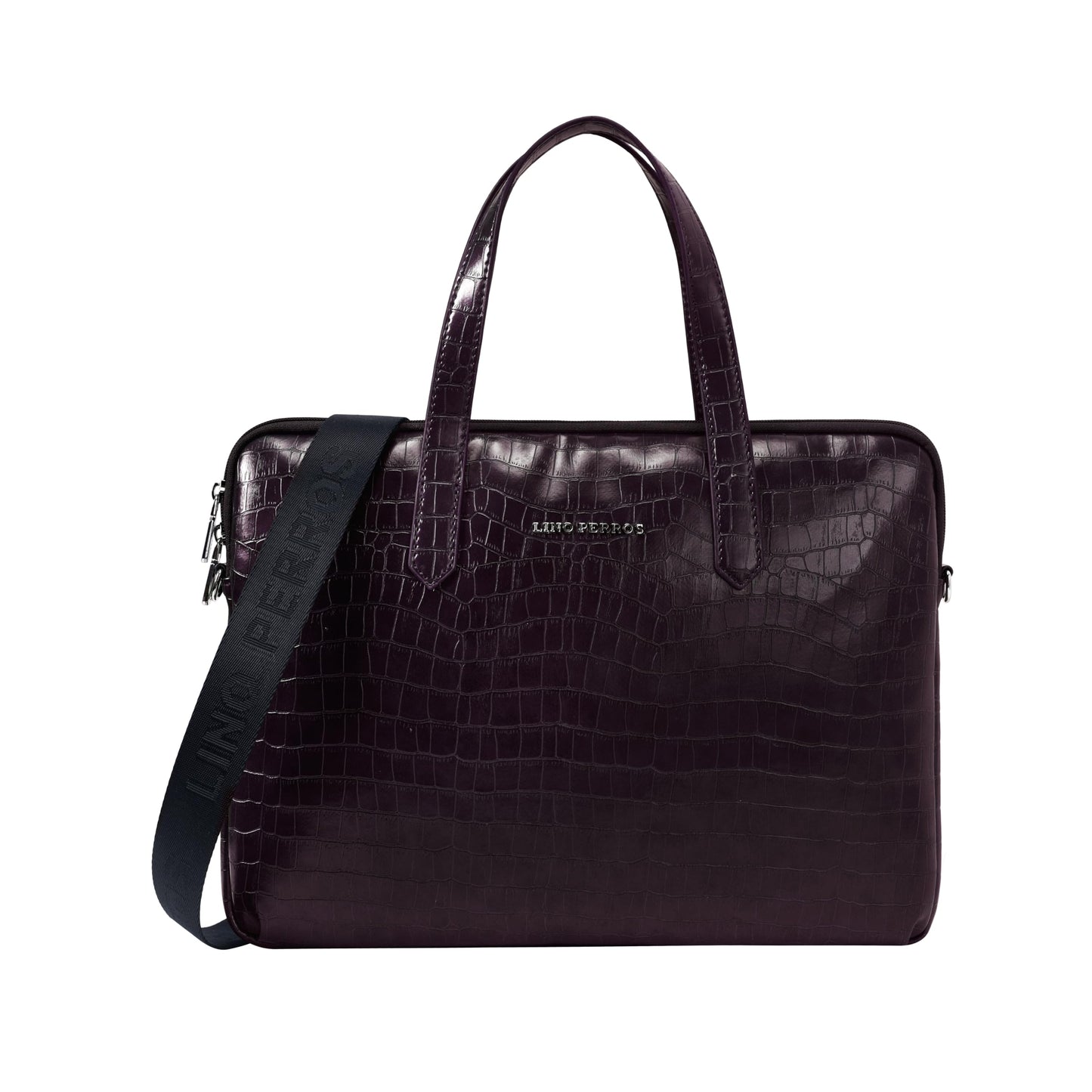 Lino Perros Womens Croco Brown Laptop Bag