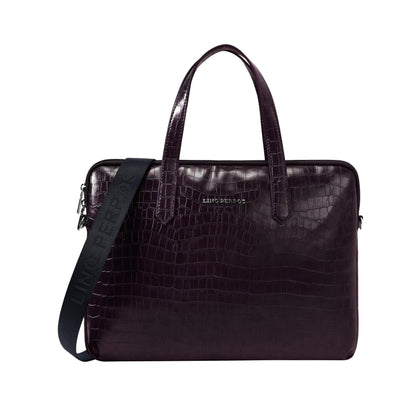 Lino Perros Womens Croco Brown Laptop Bag