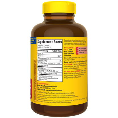 Nature Made Burp-less Fish Oil, 1000 Mg, 300 mg Omega-3, 150 Liquid Softgels