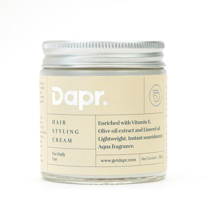 Dapr. Hair Styling Cream (100 grams) for Daily use | Enriched with Olive oil extract and Linseed oil |