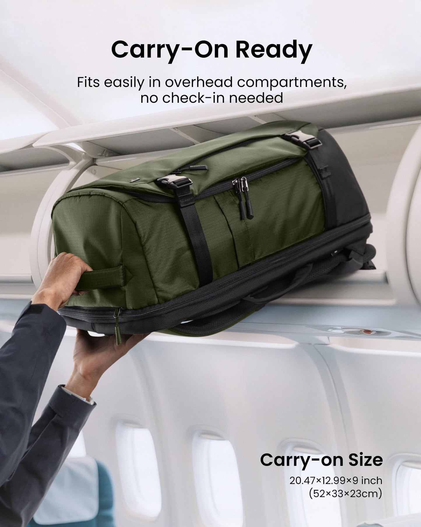 Tomtoc Navigator-T66 Travel Laptop Backpack 17 Inch/ 40L-Green