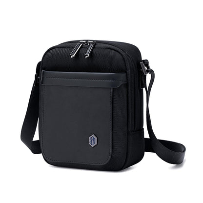 Arctic Hunter Small Sling Bag for Men 2L Compact Side Bag for Mobile Lightweight Multi-pocket Passport Bag for Men Mini Cash Bag Padded Shoulder Bag for Casual Office Daily, Black