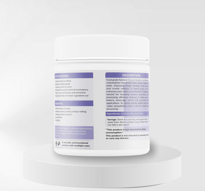 Bioven Ingredients Fungal Xylanase Enzyme Powder (gm, 125), Dietary Supplements/Food and Beverages, Broad pH Range of Activity, Excellent Thermostability, Degrades Xylans, No Filters/Binder