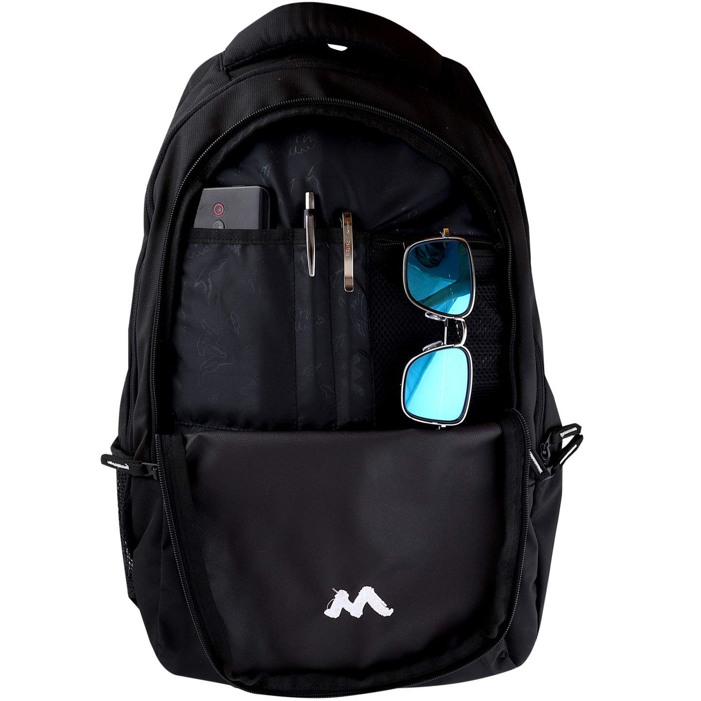 Wildcraft 2 3 Compartment Laptop Backpack with Rain Cover (Black)