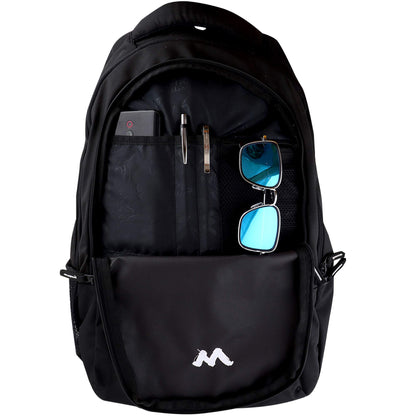 Wildcraft 2 3 Compartment Laptop Backpack with Rain Cover (Black)