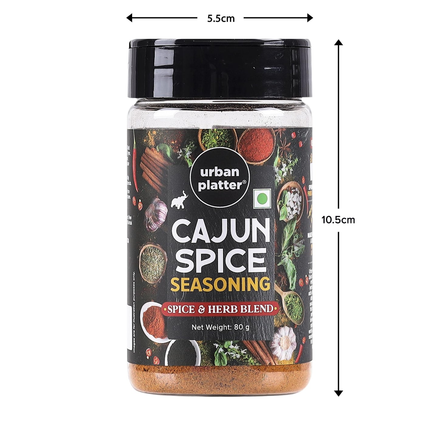 Urban Platter Cajun Spice Seasoning, 80g (Bold Blend of French, African and Southern American Flavours | Spicy and Aromatic | Great for Fries, Grills and Stir-Fries)