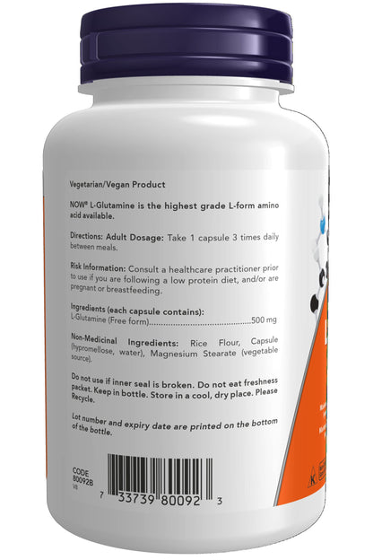 Now Foods L-Glutamine 500Mg Free Form 120Vcap- image 6