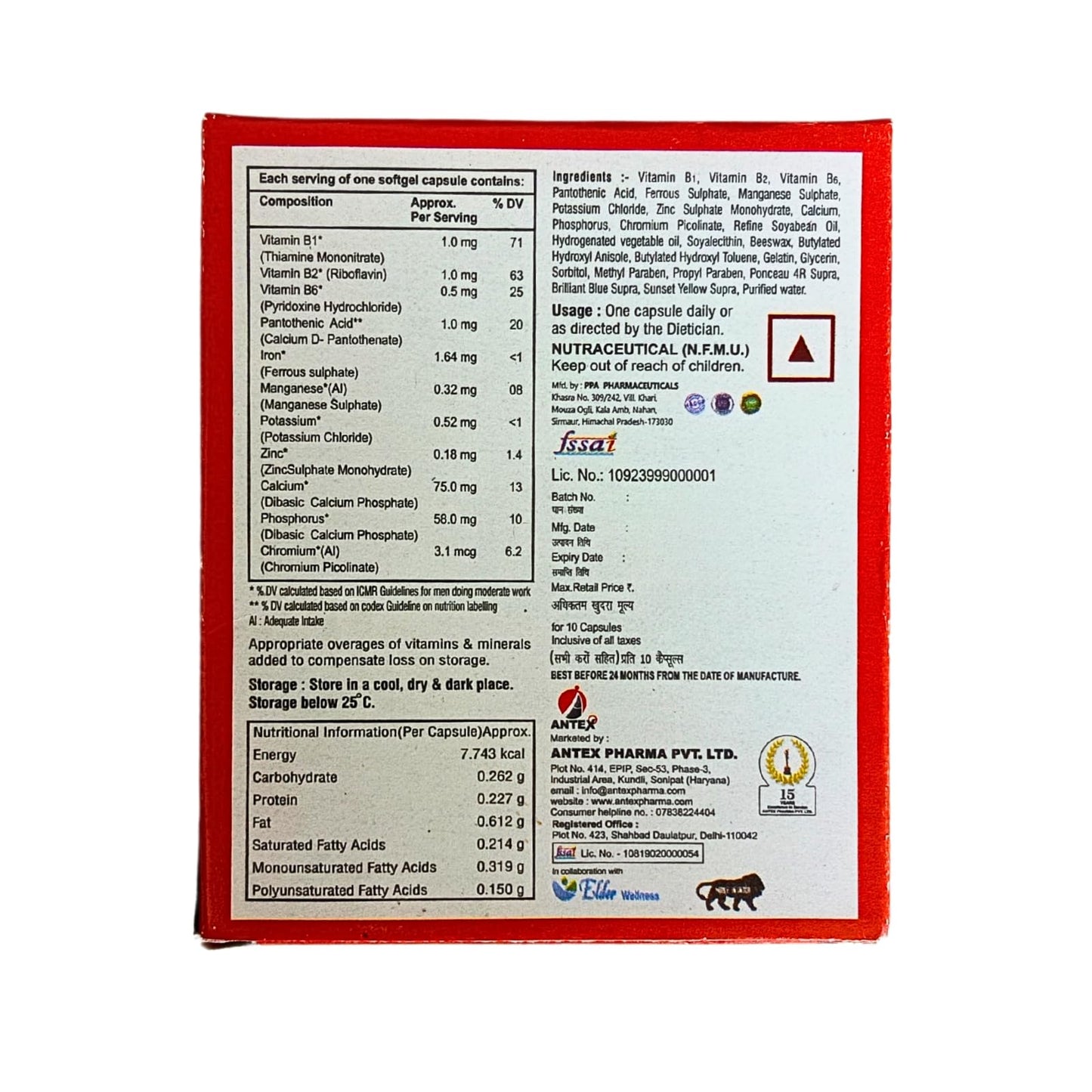 Herbshd Calcijoint Suspension & Bodyfit Capsule | Multivitamin | 200 Ml + 10 Caps