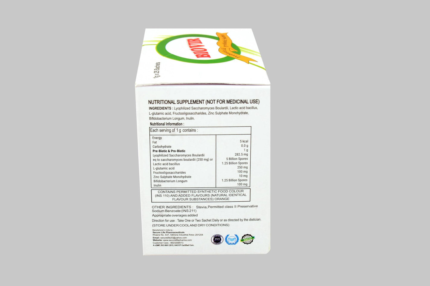 Virgo Healthcare Virgo Healthcare Biovir Probiotic Sachets with Saccharomyces Boulardii | Prebiotic & Probiotic Supplement for Gut Health, IBS, Diarrhea & Lactose Intolerance Support | 25 Sachets