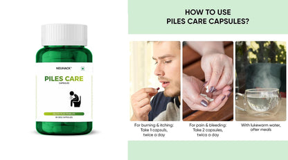 Neuhack Piles care capsules - 60 veg caps | Herbal Piles Medicine | Fast relief from hemorrhoids & fissure
