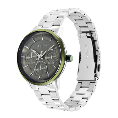 Titan Urban Magic Green Dial Quartz Multifunction Stainless Steel Strap- image 4