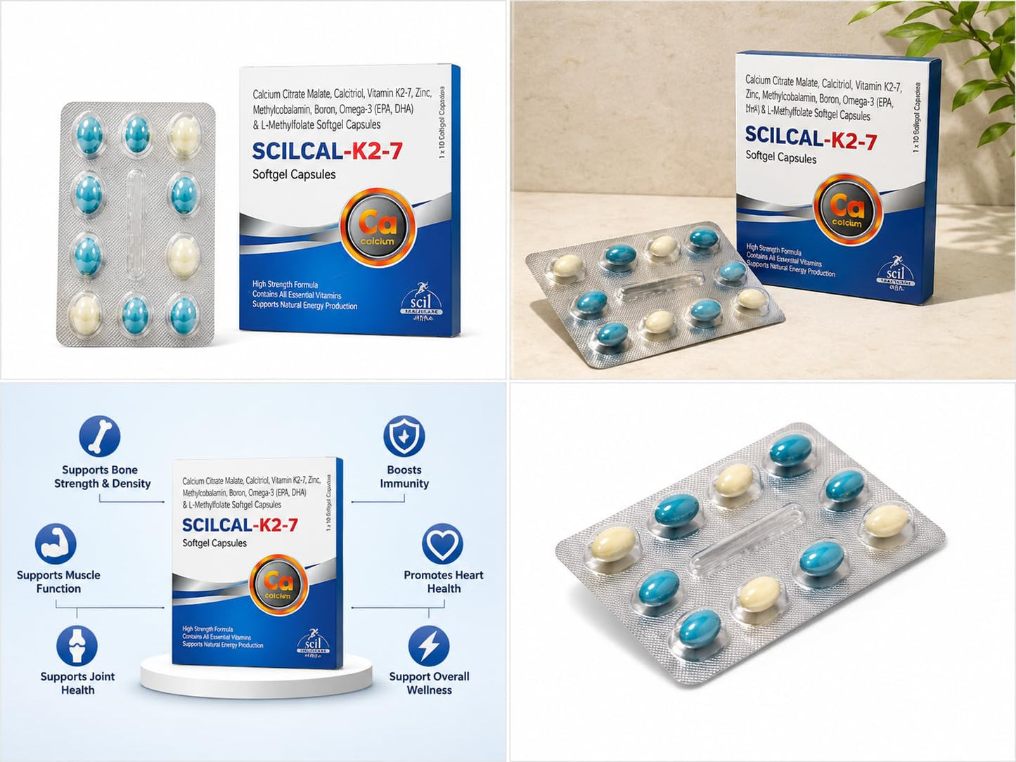 SCIL HEALTHCARE.INDIA Scilcal-K2-7 Calcium and Multivitamin Tablets | Daily Nutritional Supplement for Wellness Support