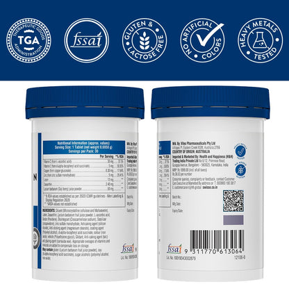 Swisse Eye Health+ with Lutein & Zeaxanthin (Manufactured in Australia) Supports Healthy Vision, Reduces Digital Strain & Fatigue From High Screen Time - 30 Tablets