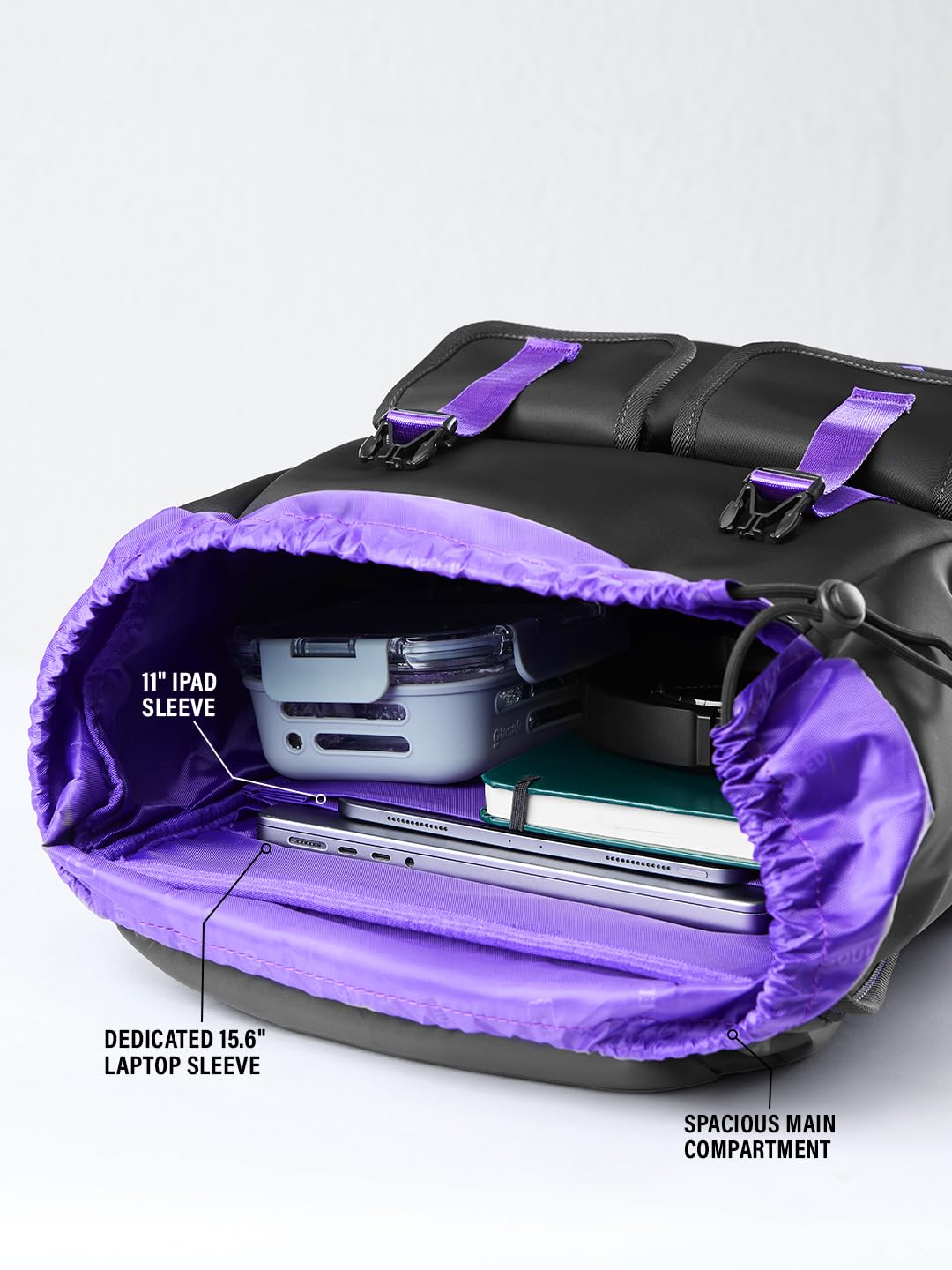 The Souled Store Nebula Backpacks | 19.5L Durable Canvas Laptop Bag for Men & Women | 15.6 Inch Padded Tech Sleeve & Dual Compartment Rucksack – Space Grey