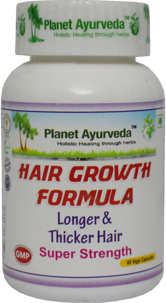 Planet Ayurveda Hair Growth formula for Longer & Thicker Hair- 60 Capsules