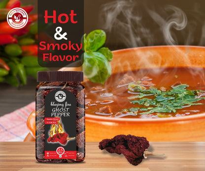 Holy Natural Bhut Jolokia Chilli Whole - 71 gm | Ghost Pepper Pod, Hottest Whole | Smoked Dried & Spicy Chilli Of The World