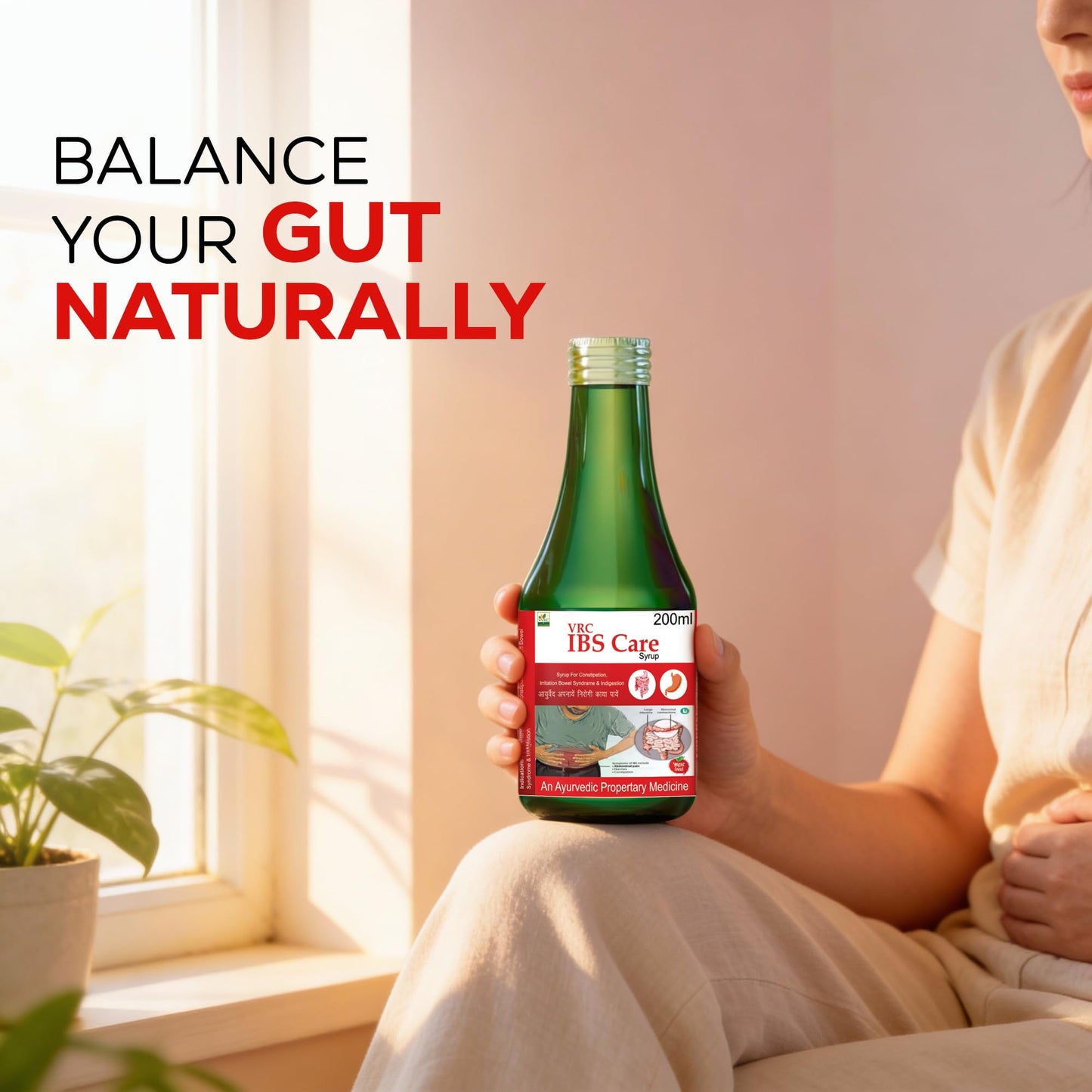 VRC Healthcare IBS Care Syrup 200ml | Ayurvedic Syrup for Constipation, Acidity and Gas Relief | Improve Digestive | Ayurvedic 10+ Herbs for Bowel Syndrome | Herbal Supplement for Men and Women