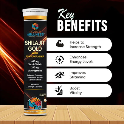 SEARCH WELLNESS Gold Effervescent 15 Tablets (Pack of 1) | Enriched Wit- image 5