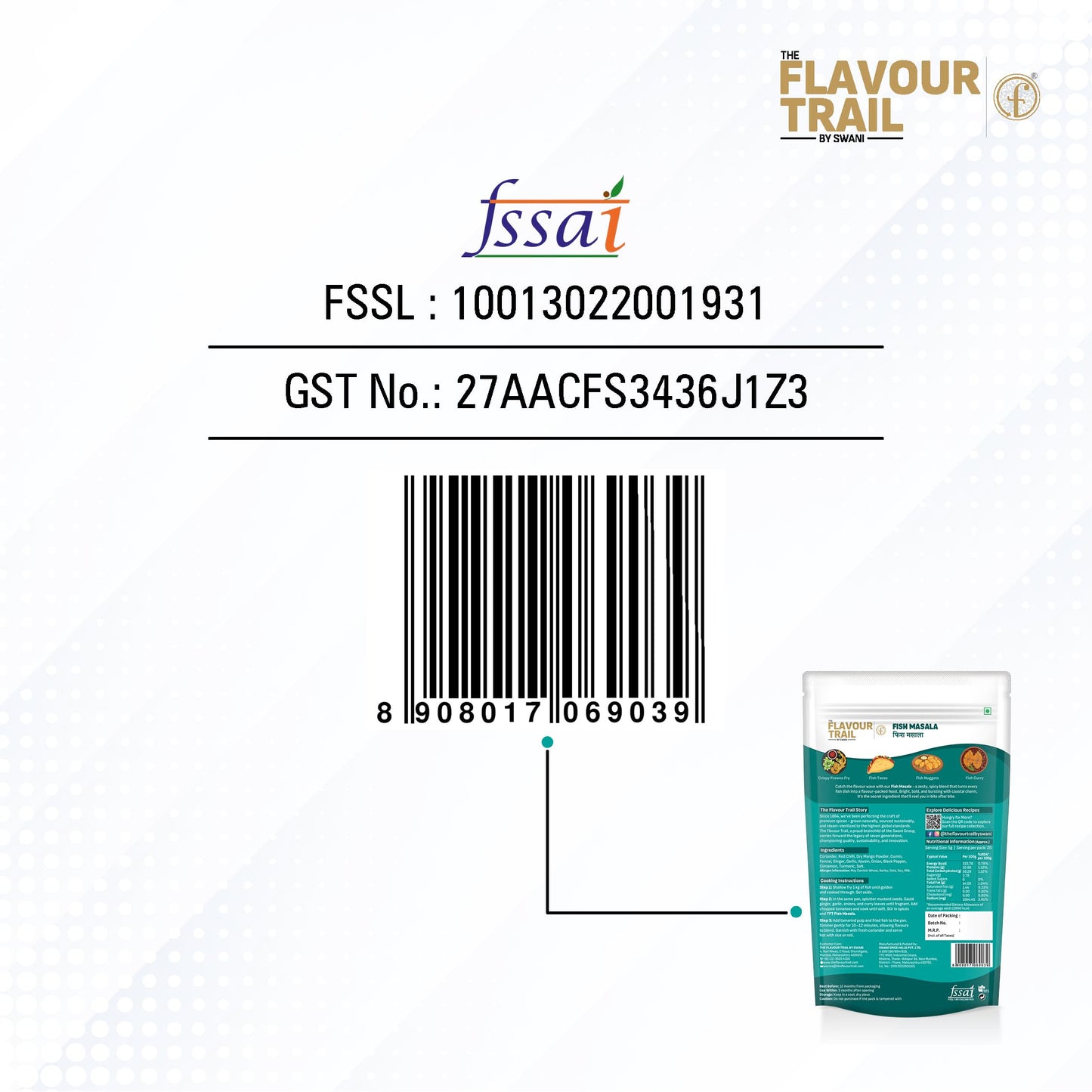 The Flavour Trail Pure & Natural Fish Masala | Perfect for Kerala, Malvani, Bengali & Tandoori Fish Dishes | Prawns Masala | Spicy & Tangy Masala for Seafood Lovers | Perfect for Fried Fish, Tandoori, & Gravy | 100g