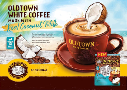 Old Towns 3 in 1 White Coffee Coconut Flavoured Instant Premix White Coffee (13 X 20g)