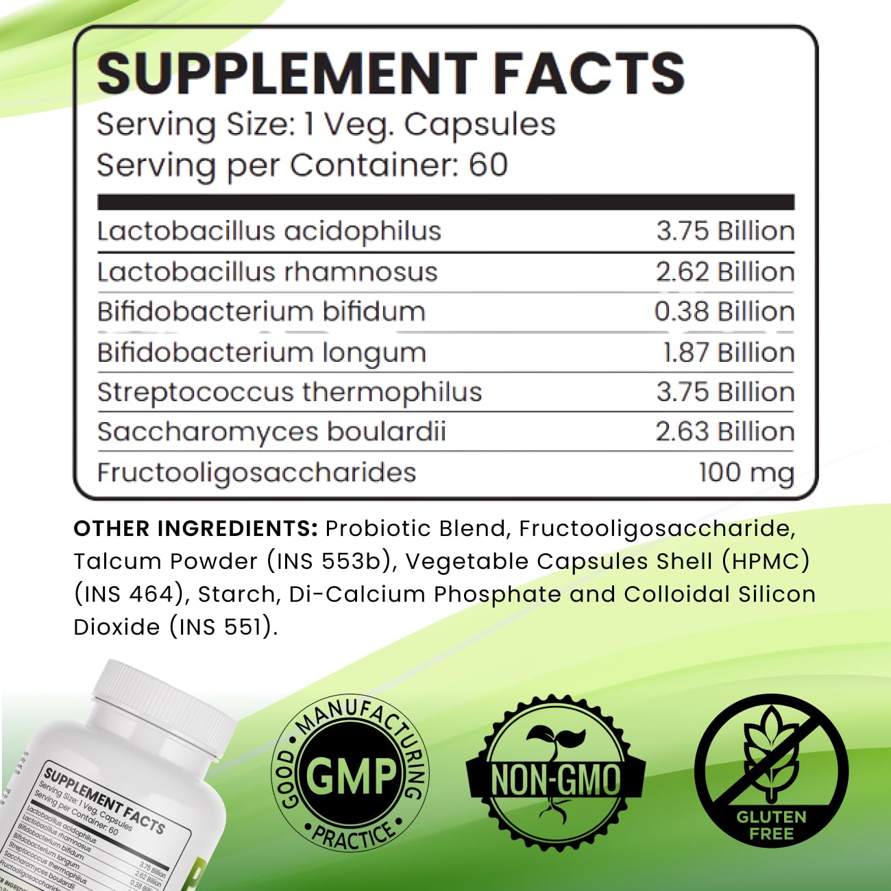 ROYAL SWAG Probiotic and Prebiotic Tablets- Pre + Probiotic for Women and Men Gut Health Support for Digestive Wellness- Vegan, Non-GMO, Gluten Free - 60 Caps (60 Day Servings)