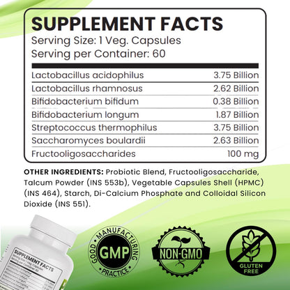 ROYAL SWAG Probiotic and Prebiotic Tablets- Pre + Probiotic for Women and Men Gut Health Support for Digestive Wellness- Vegan, Non-GMO, Gluten Free - 60 Caps (60 Day Servings)