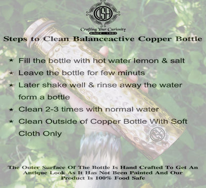 DSH Pure Copper Bottle for Water 1 Liter | Dirt Proof Leak Proof and Jo- image 3