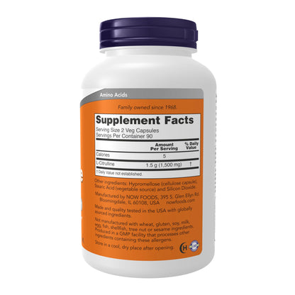 Now Foods, L-Citrulline, 180 Veg Capsules- image 7