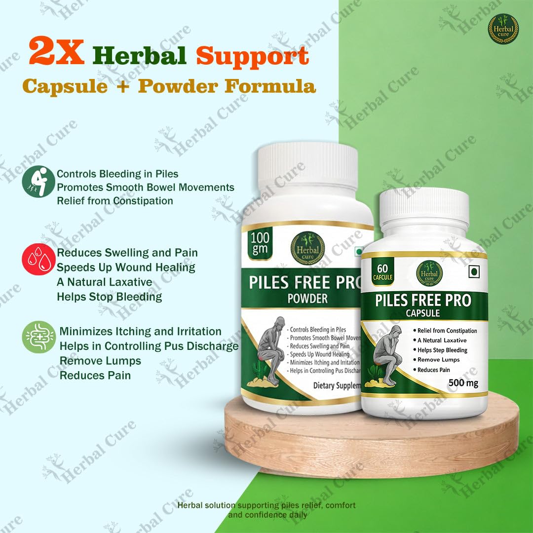 Herbal Cure Piles Free Pro Capsule & Powder Combo