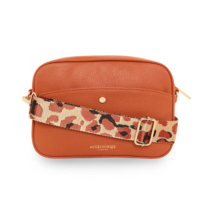 Accessorize London Women's Orange Camera Sling Bag| sling bag for woman latest |crossbody bag for women stylish |Shoulder/Crossbody Bag for Women with Adjustable Sling Srap
