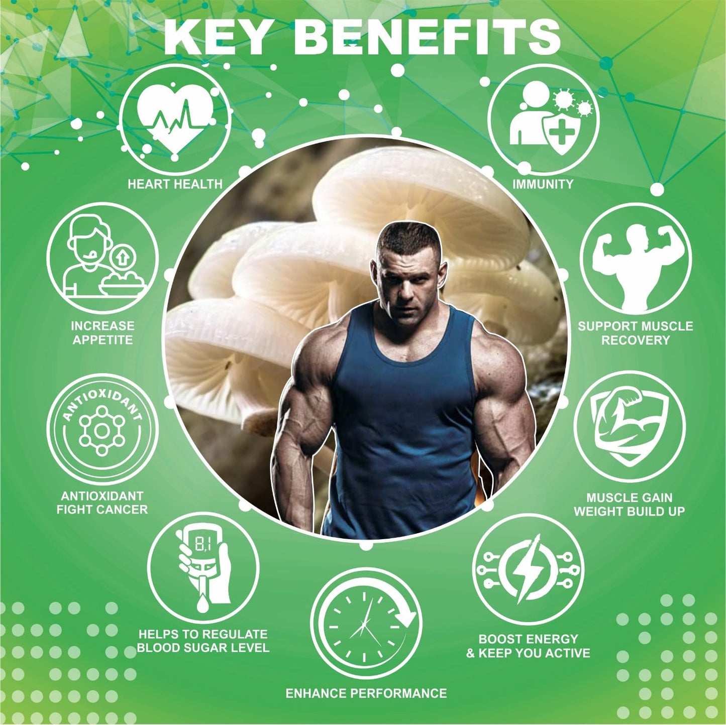 ClearCut Mushroom Weight gainer Ayurvedic Powder for Men women 200 g