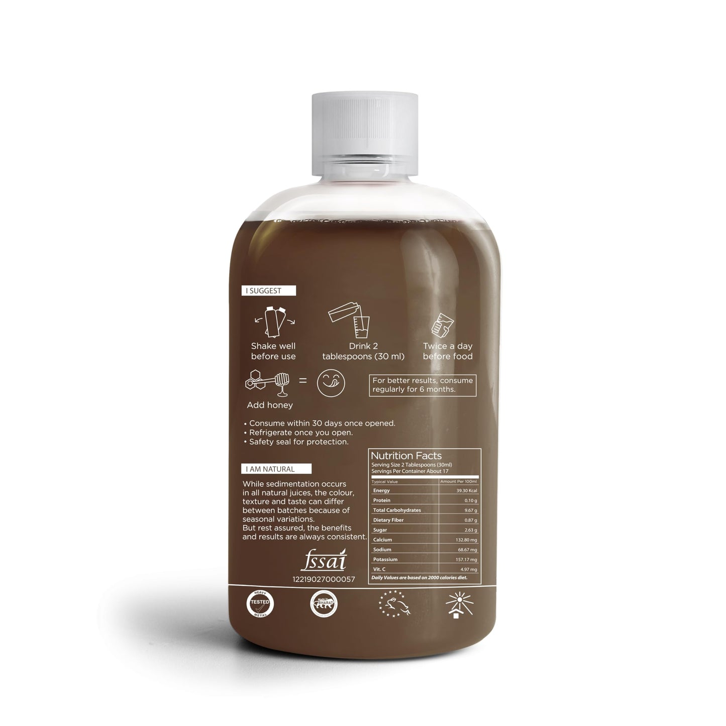 Vitro Triphala+ Juice 500ml | Enhanced Triphala for Constipation Relief & Digestion | Gut health cleanser juice | Acidity, IBS, and Gastric Issues | Natural Triphala Blend