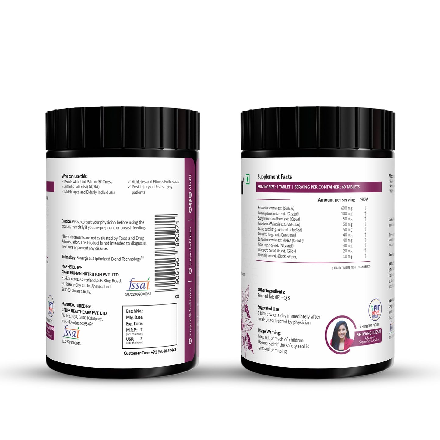 SATVAM Joint Support (60 Tabs) | For Joint Pain Relief, Mobility Support & Healthy Cartilage