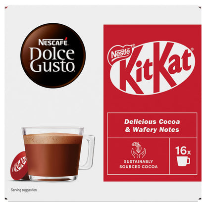 KitKat Dolce Gusto KitKat Hot Chocolate Pods 256g Box By COUGAR – Compatible with Dolce Gusto Machines | 16 Capsules | Creamy Cocoa Drink with Signature KitKat Flavour | Rich, Smooth & Velvety Texture | Perfect for Home, Office & Chocolate Lovers – (Impor
