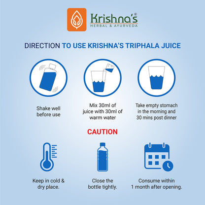 KRISHNA'S HERBAL & AYURVEDA Triphala Juice - 1000 Ml | Natural Laxative | Enriched With Amla, Harad, Baheda | Improves Digestion