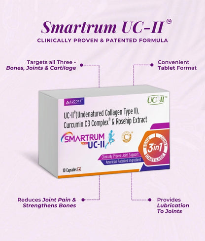 Smartrum UC-II Joint Support Supplement with Collagen Type II, Curcumin C3 Complex & Rosehip Extract, 10 Capsules