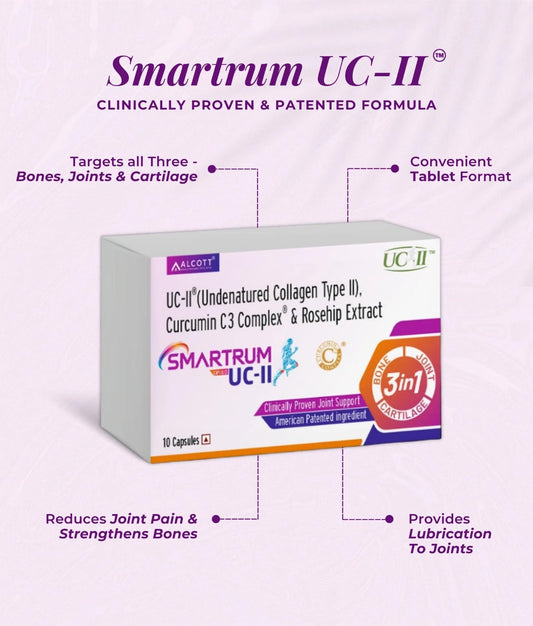 Smartrum UC-II Joint Support Supplement with Collagen Type II, Curcumin C3 Complex & Rosehip Extract, 10 Capsules