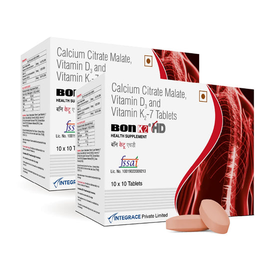 Bon K2 HD with Advanced Calcium – 200 Tablets| Enriched with Calcium Citrate Mal