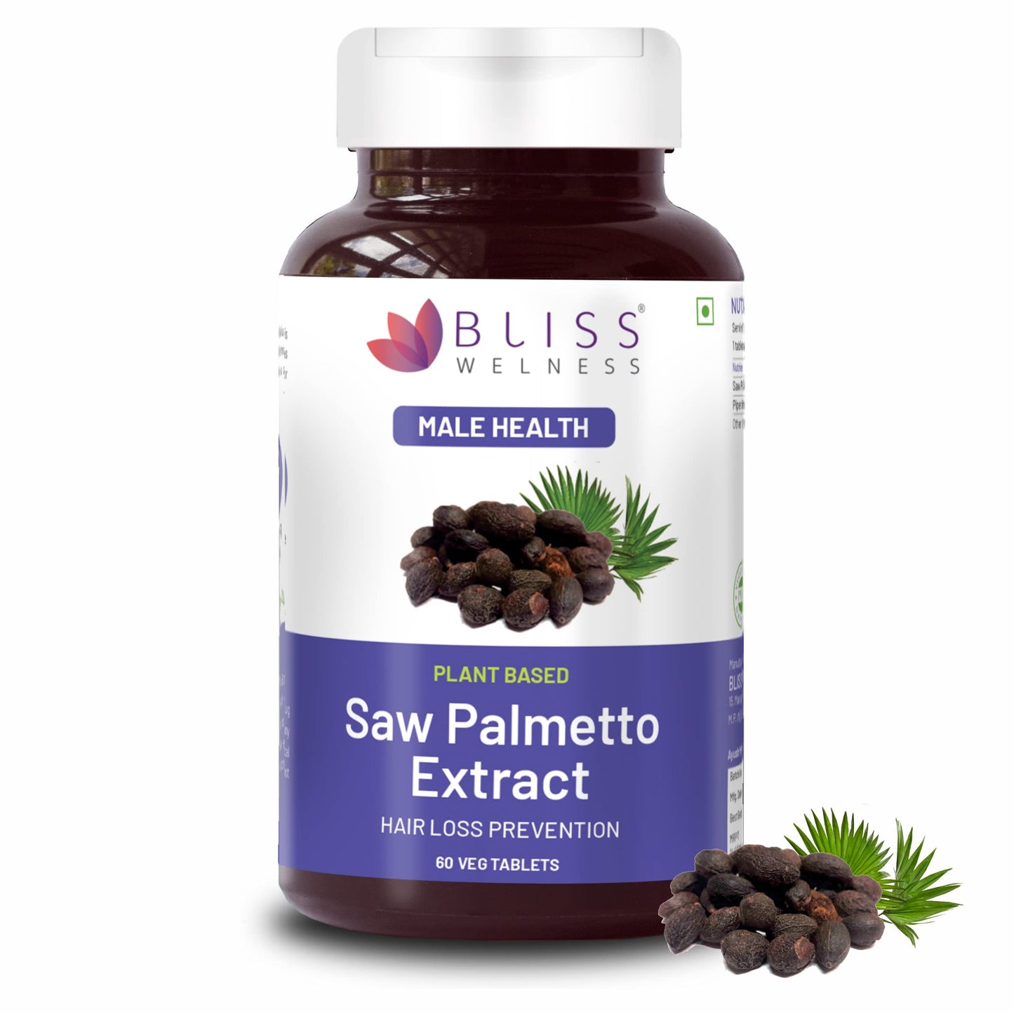 Bliss Welness Saw Palmetto Extract 800 MG | Hair Growth Prostate Health Support