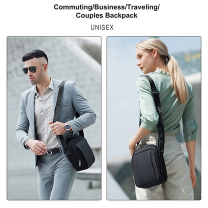 Arctic Hunter Small Sling Bag for Men Office Side Bag for 8.3" iPad Pocket A5 Size Water-resistant 1680D Polyester Messenger Shoulder Bag for Men Cross Bag for Travel Casual, Blue (Black)