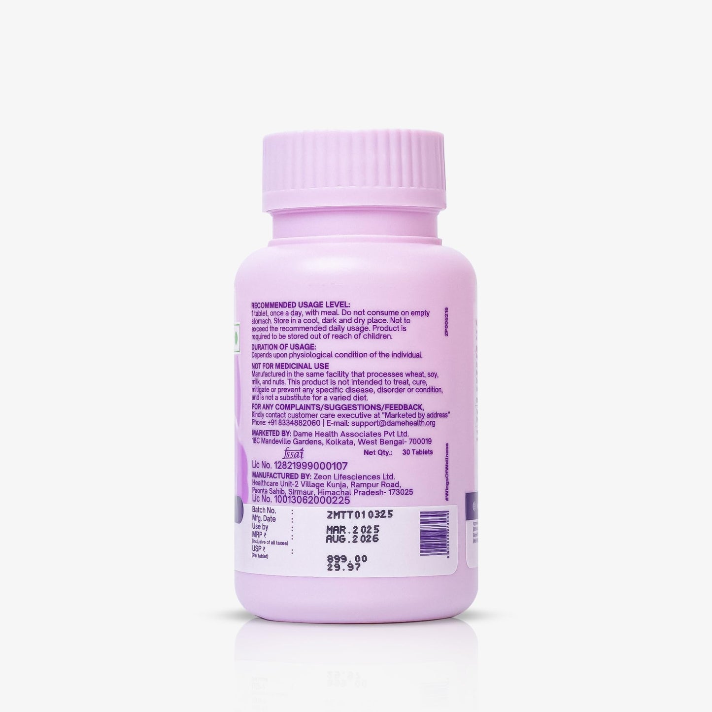 Dame Health Magnesium & Tart Cherry | Sleep & Recovery Tablets | Magnesium Glycinate 100% RDA, Tart Cherry & Zinc | Improve Sleep Quality, Reduce Muscle Cramps & Daily Stress | 30 Tablets, 30 Days
