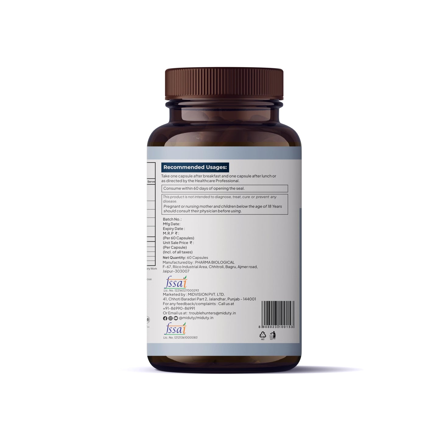 Miduty Joint InflamEaze – Boswellin, Curcumin C3 Complex, Ginger Extrac- image 3