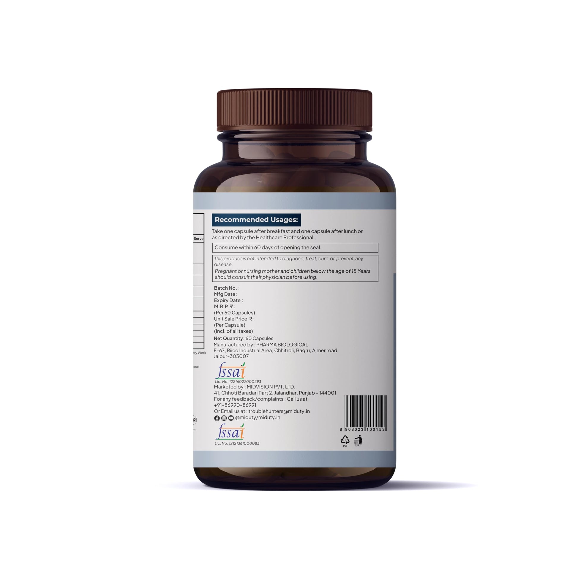 Miduty Joint InflamEaze – Boswellin, Curcumin C3 Complex, Ginger Extrac- image 3
