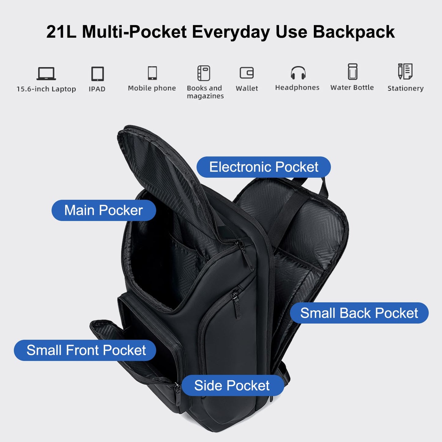 GOLDEN WOLF Laptop Backpack for Men Stylish 21L Daily Use Backpack for- image 6