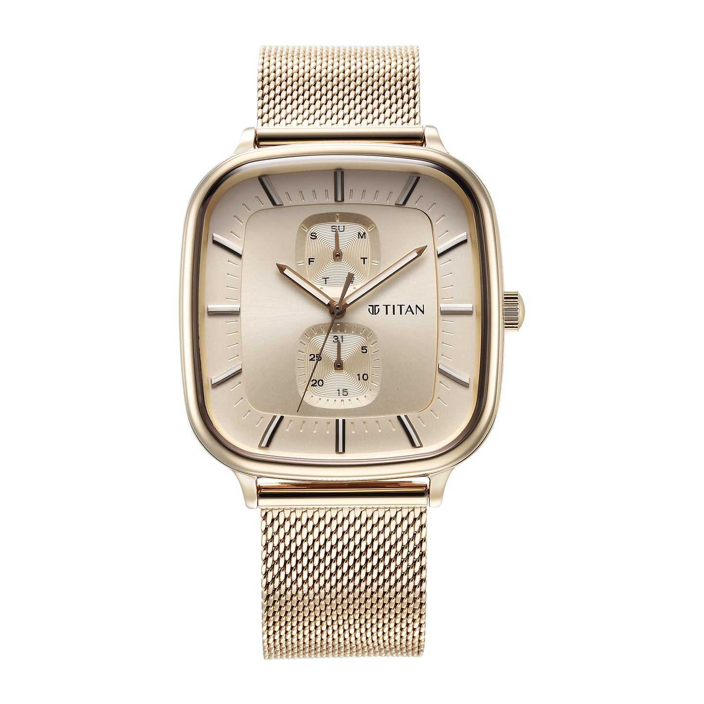 Titan Avant Garde Quartz Multifunction Champagne Gold Dial Champagne Gold Stainl
