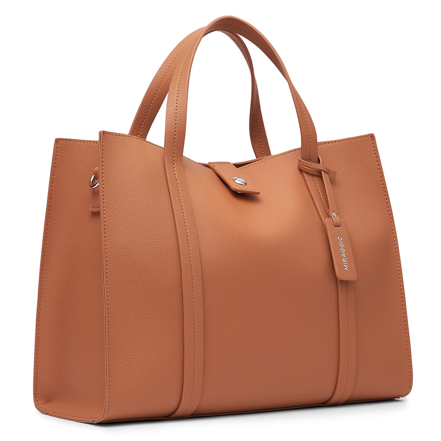 Miraggio Grace Solid Tote Bag For Women With Adjustable & Detachable Sling | Tote Bag For Women Stylish (Tan)