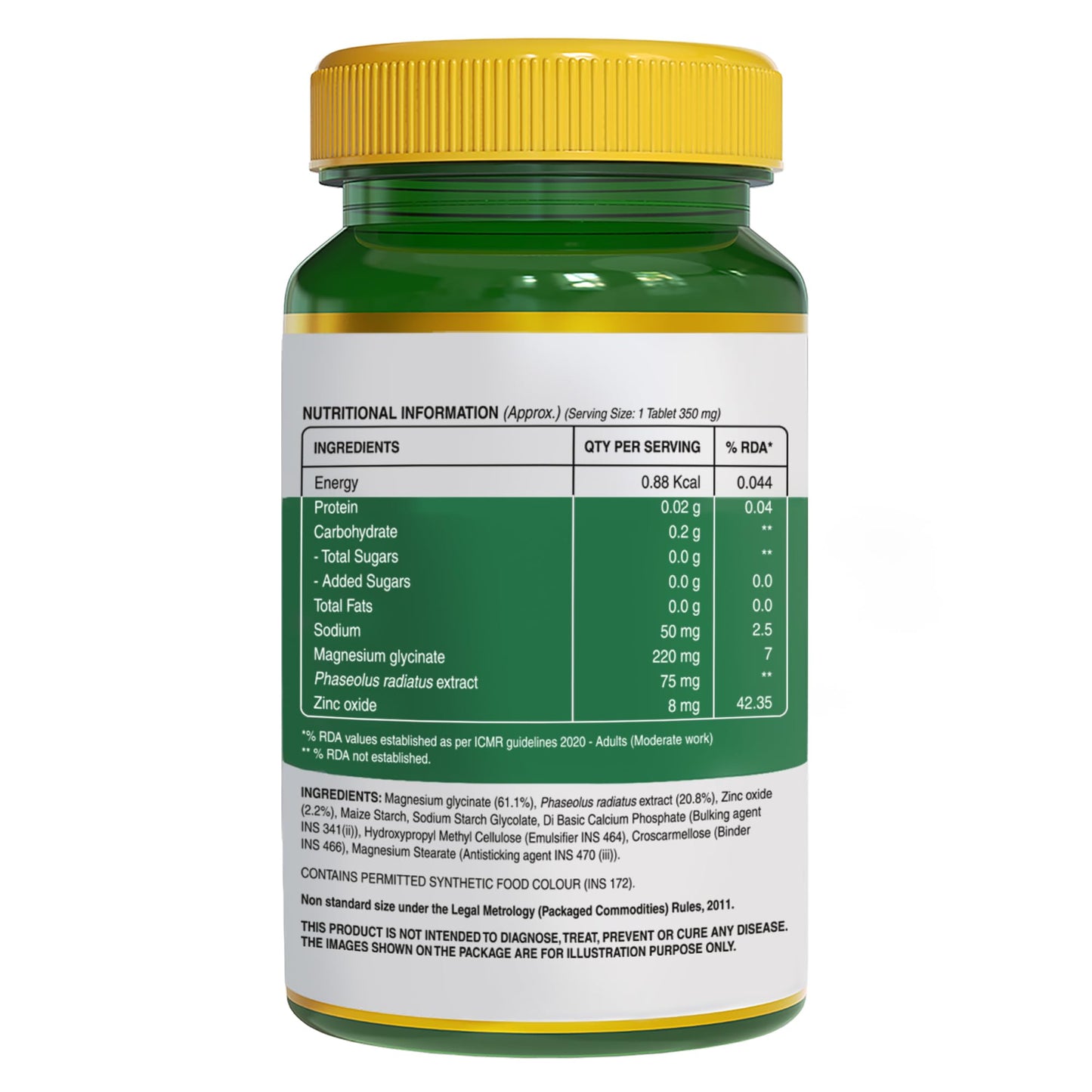 Pure Nutrition Magnesium Glycinate with Zinc Supplement 350 mg - 120 Tablets | High Absorption Magnesium Supplement for Bone, Muscle & Nerve Vitality | Supports Calm, Sleep Quality & Cramp Relief